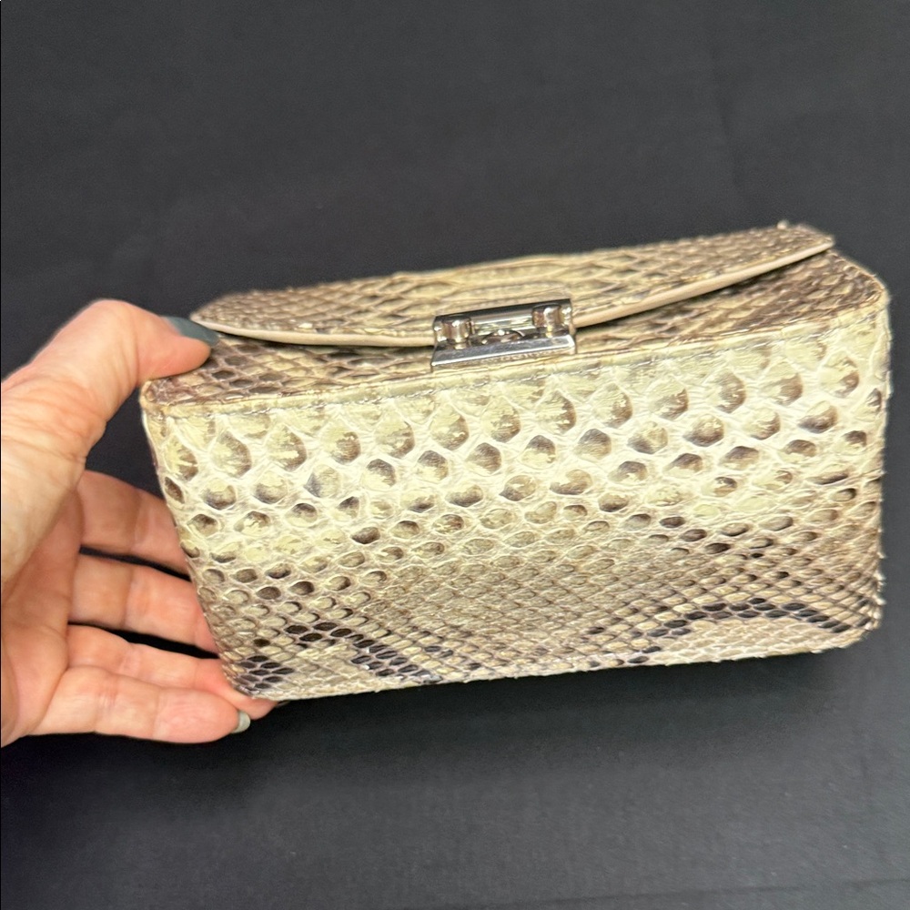 Python Crossbody Bag with Chain Strap - image 10